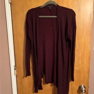 American Eagle Outfitters Maroon Open Front Cardigan